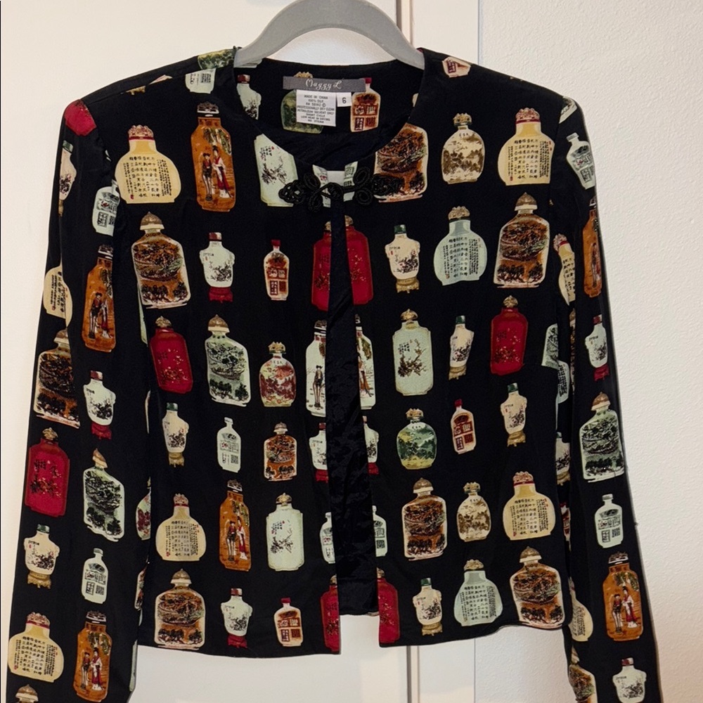 Vintage Black Printed Jacket